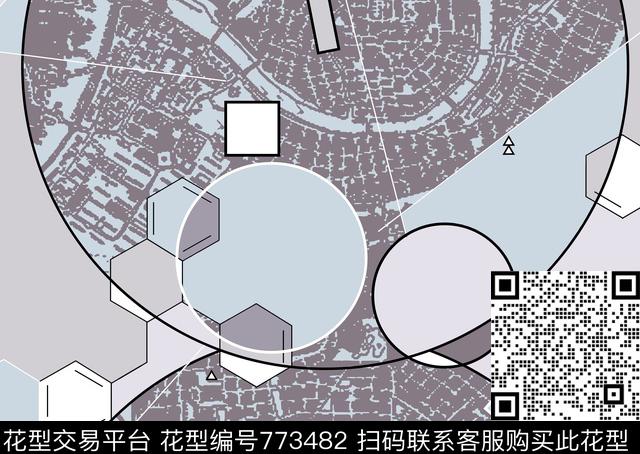 几何形装饰、现代传统印花华亿平台下载（图片编号: 773482） - 瓦栏（Walan）