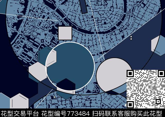 几何形装饰、现代传统印花华亿平台下载（图片编号: 773484） - 瓦栏（Walan）