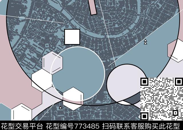 几何形装饰、现代传统印花华亿平台下载（图片编号: 773485） - 瓦栏（Walan）