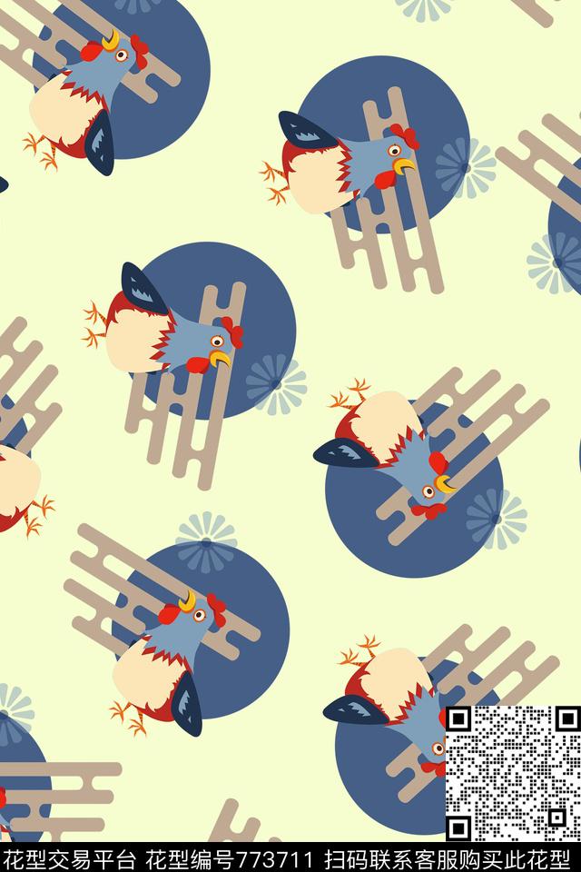 婴童小鸡卡通数码印花华亿平台下载（图片编号: 773711） - 瓦栏（Walan）