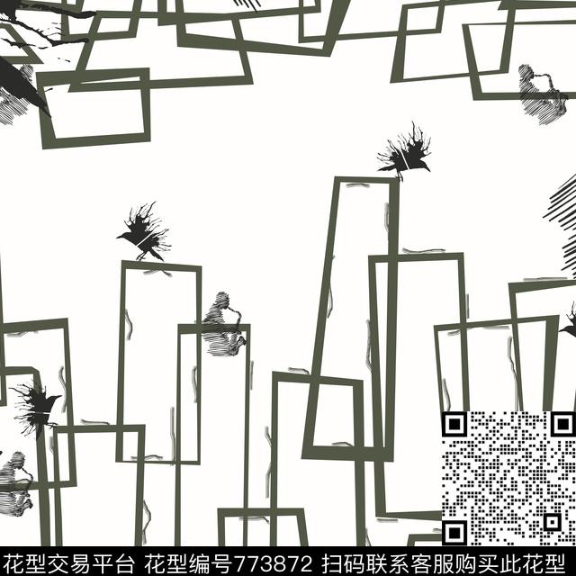 抽象、现代、构成传统印花华亿平台下载（图片编号: 773872） - 瓦栏（Walan）