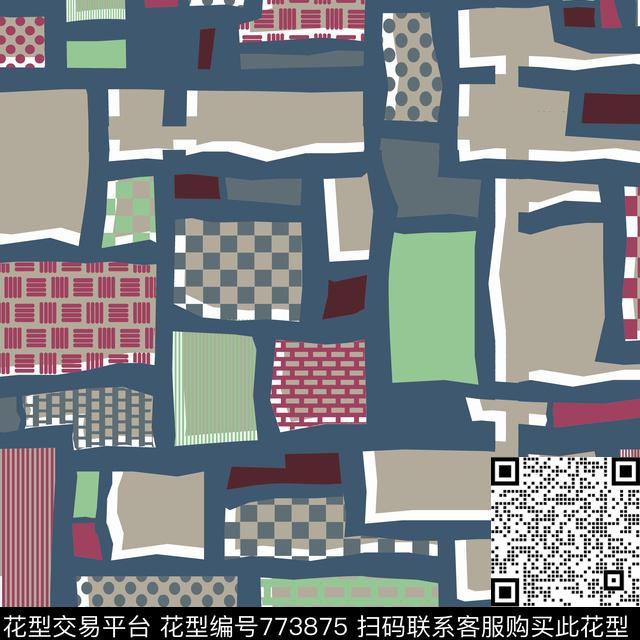 装饰抽象、现代、构成传统印花华亿平台下载（图片编号: 773875） - 瓦栏（Walan）