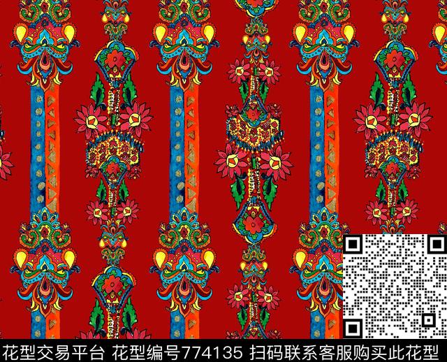 中国风民族风数码印花华亿平台下载（图片编号: 774135） - 瓦栏（Walan）