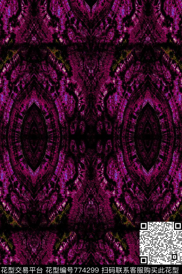 抽象机理数码印花华亿平台下载（图片编号: 774299） - 瓦栏（Walan）