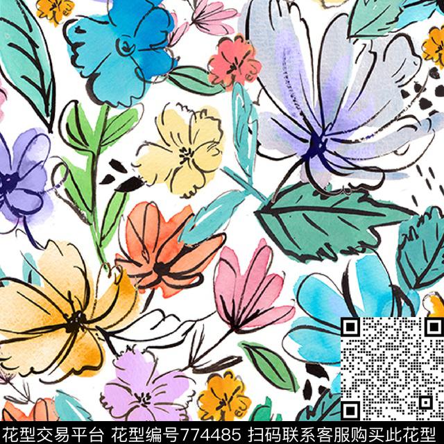 小清新童装花卉传统印花华亿平台下载（图片编号: 774485） - 瓦栏（Walan）