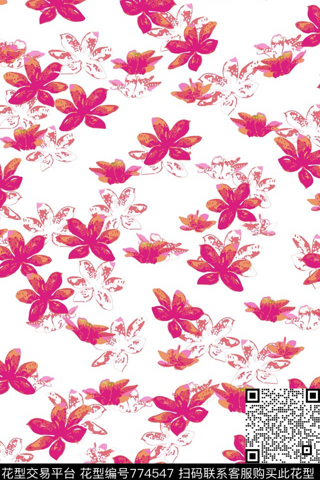 时尚植物花朵传统印花华亿平台下载（图片编号: 774547） - 瓦栏（Walan）