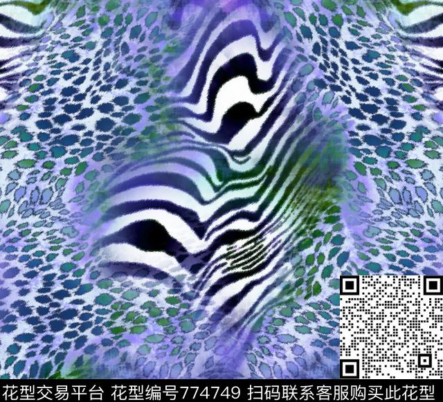 斑马纹豹纹动物纹数码印花华亿平台下载（图片编号: 774749） - 瓦栏（Walan）