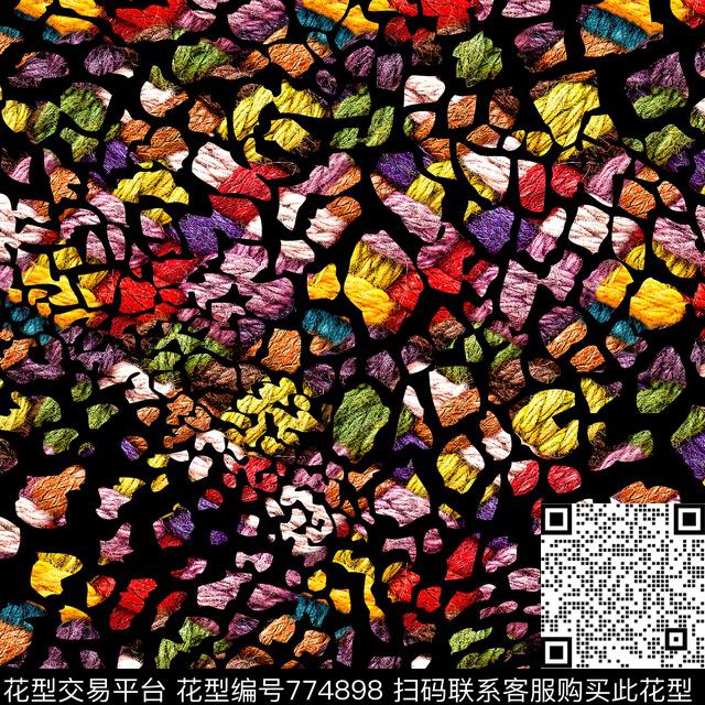 Fei-女装七彩纹理Fei-花纹肌理数码印花华亿平台下载（图片编号: 774898） - 瓦栏（Walan）