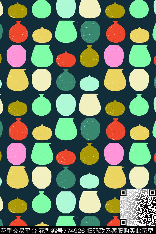 陶罐手绘罐子传统印花华亿平台下载（图片编号: 774926） - 瓦栏（Walan）