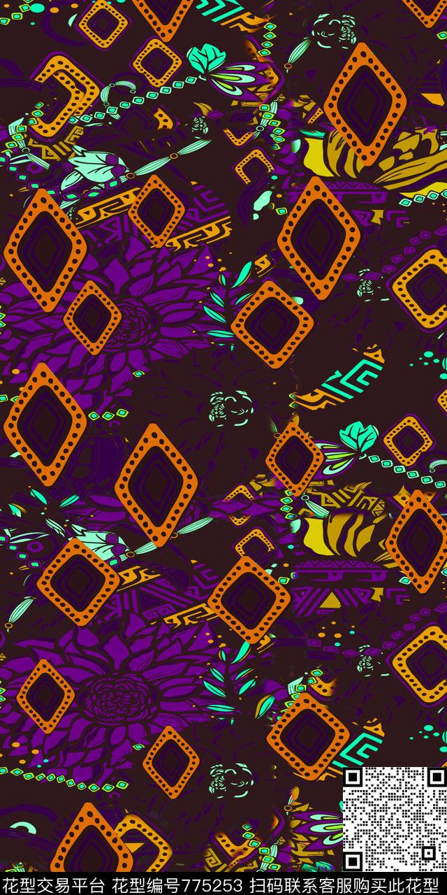 花朵休闲雕印华亿平台传统印花华亿平台下载（图片编号: 775253） - 瓦栏（Walan）