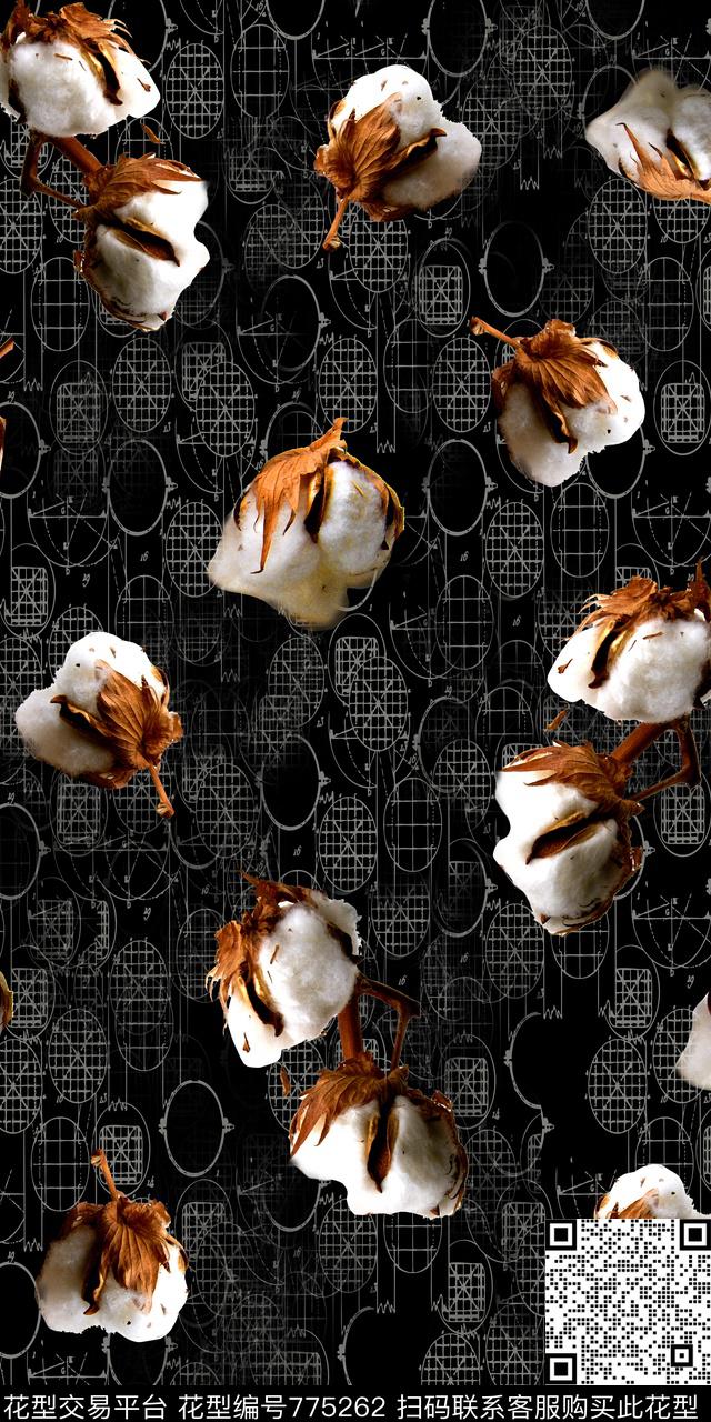 花朵花卉数码印花华亿平台下载（图片编号: 775262） - 瓦栏（Walan）