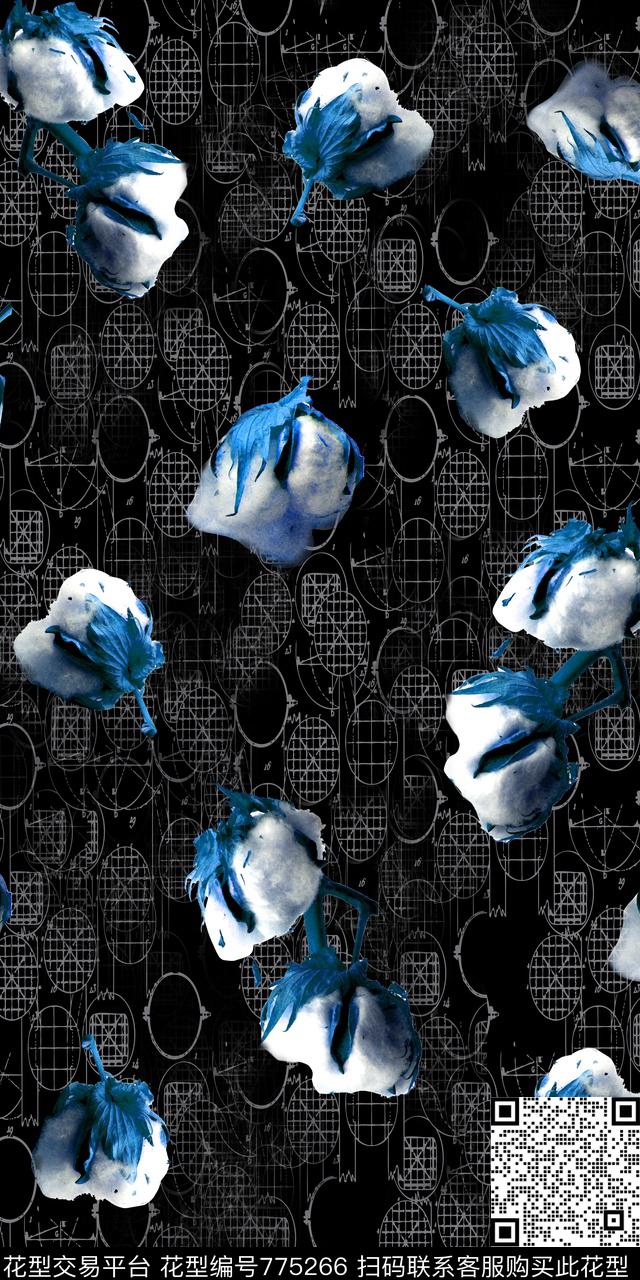 花朵花卉数码印花华亿平台下载（图片编号: 775266） - 瓦栏（Walan）