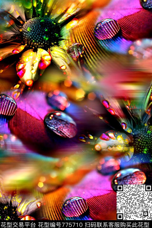 抽象几何炫彩数码印花华亿平台下载（图片编号: 775710） - 瓦栏（Walan）
