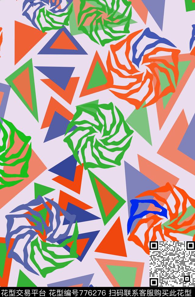 三角形几何拼贴几何图案传统印花华亿平台下载（图片编号: 776276） - 瓦栏（Walan）