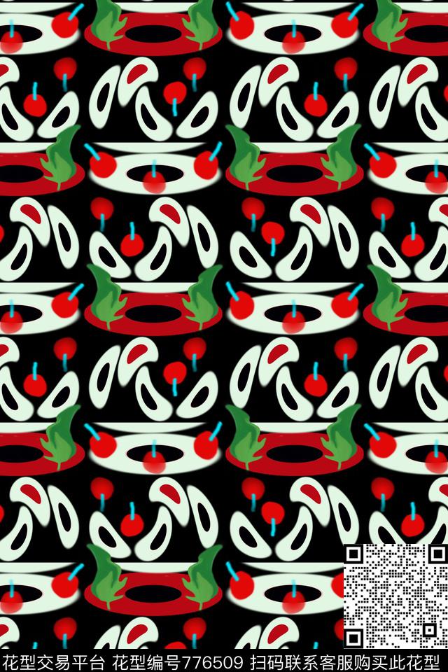 抽象圆中圆女装外套传统印花华亿平台下载（图片编号: 776509） - 瓦栏（Walan）