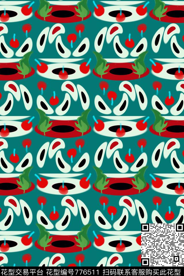 抽象圆中圆女装外套传统印花华亿平台下载（图片编号: 776511） - 瓦栏（Walan）