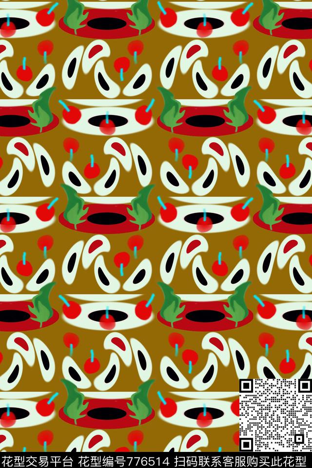 抽象圆中圆女装外套传统印花华亿平台下载（图片编号: 776514） - 瓦栏（Walan）