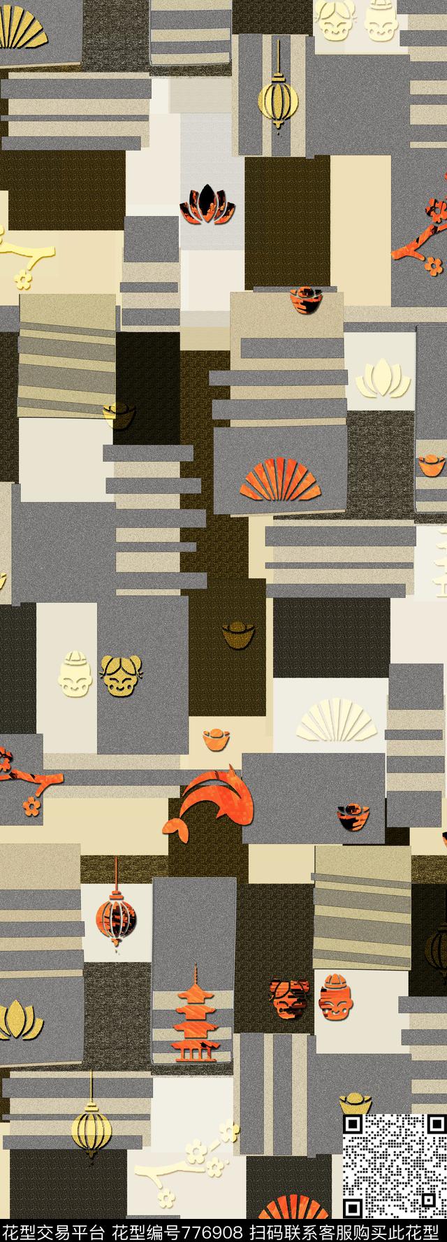 色块风景数码印花数码印花华亿平台下载（图片编号: 776908） - 瓦栏（Walan）