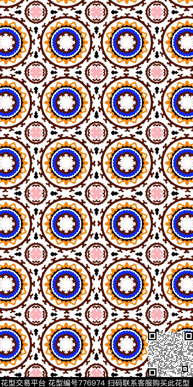 女装不规则几何圆形传统印花华亿平台下载（图片编号: 776974） - 瓦栏（Walan）