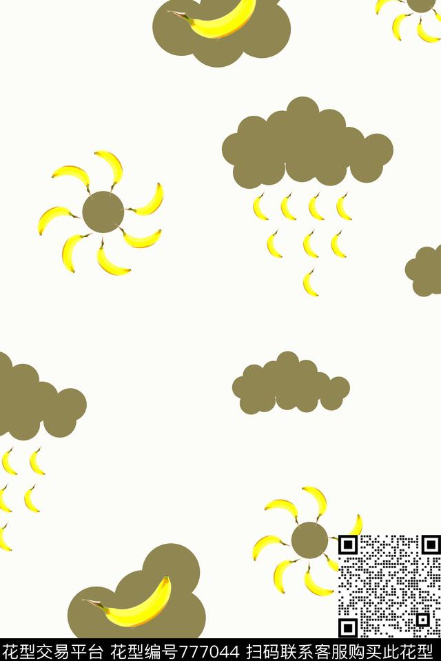 香蕉水果趣味数码印花华亿平台下载（图片编号: 777044） - 瓦栏（Walan）