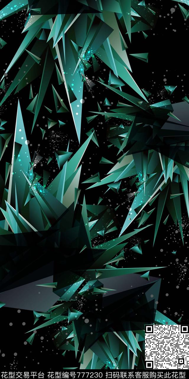 数码印花抽象几何数码印花华亿平台下载（图片编号: 777230） - 瓦栏（Walan）