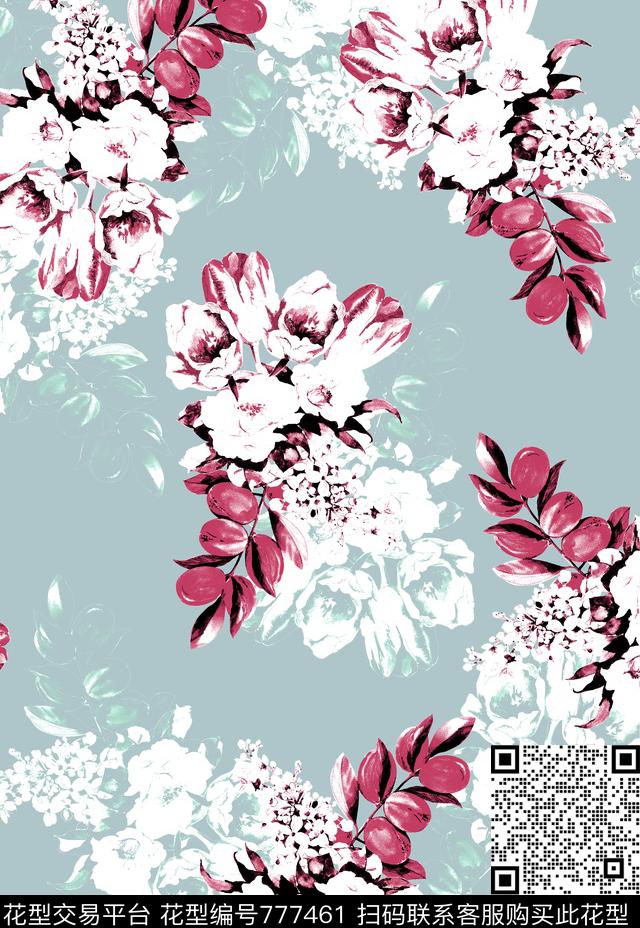 花卉观叶植物数码印花华亿平台下载（图片编号: 777461） - 瓦栏（Walan）