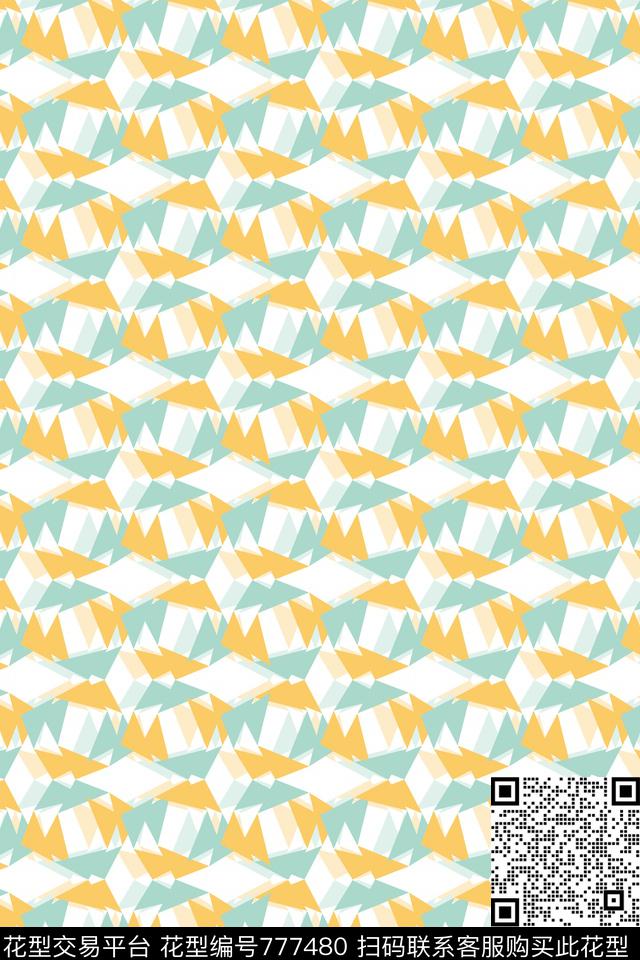 不规则几何马赛克解构传统印花华亿平台下载（图片编号: 777480） - 瓦栏（Walan）