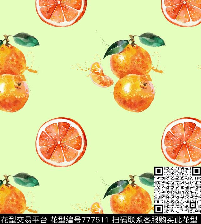 柠檬水果热带数码印花华亿平台下载（图片编号: 777511） - 瓦栏（Walan）