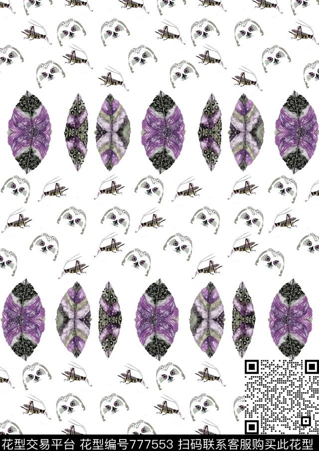 昆虫P羽毛艺术趣味卡通数码印花华亿平台下载（图片编号: 777553） - 瓦栏（Walan）