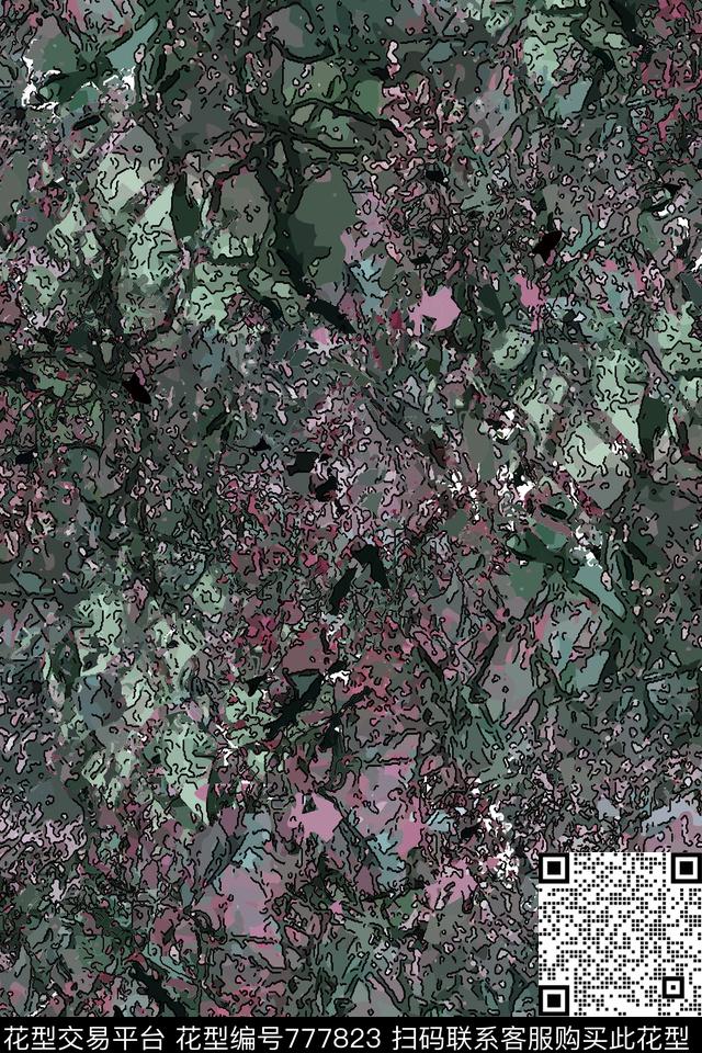 花海花丛树丛传统印花华亿平台下载（图片编号: 777823） - 瓦栏（Walan）