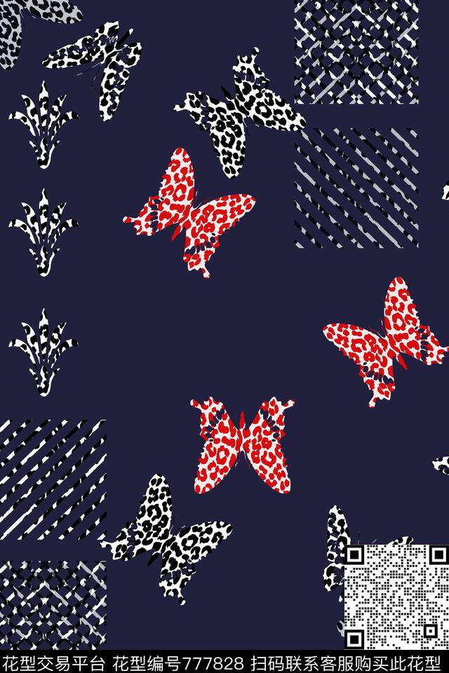鸟昆虫图案民族风图案豹纹底纹传统印花华亿平台下载（图片编号: 777828） - 瓦栏（Walan）