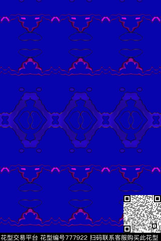 潮流时尚波浪纹女装数码印花华亿平台下载（图片编号: 777922） - 瓦栏（Walan）