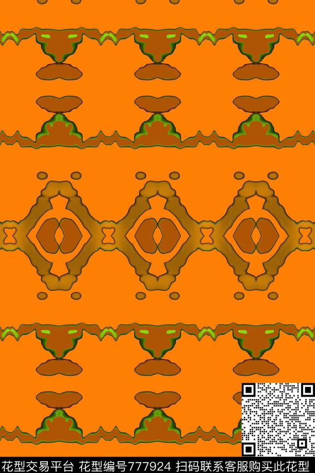 潮流时尚波浪纹女装数码印花华亿平台下载（图片编号: 777924） - 瓦栏（Walan）