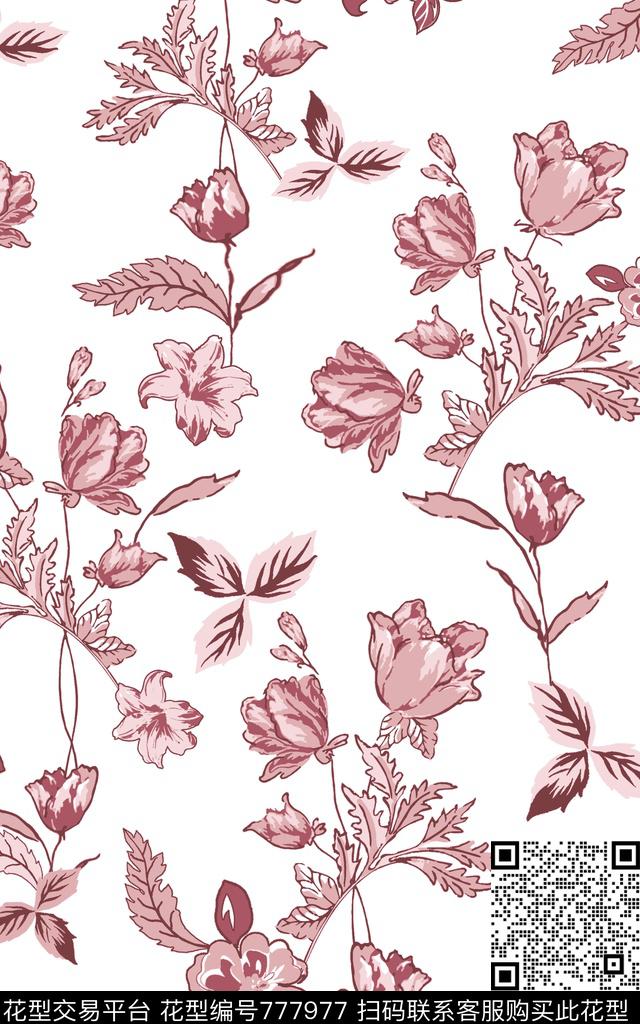 小碎花花朵花卉传统印花华亿平台下载（图片编号: 777977） - 瓦栏（Walan）
