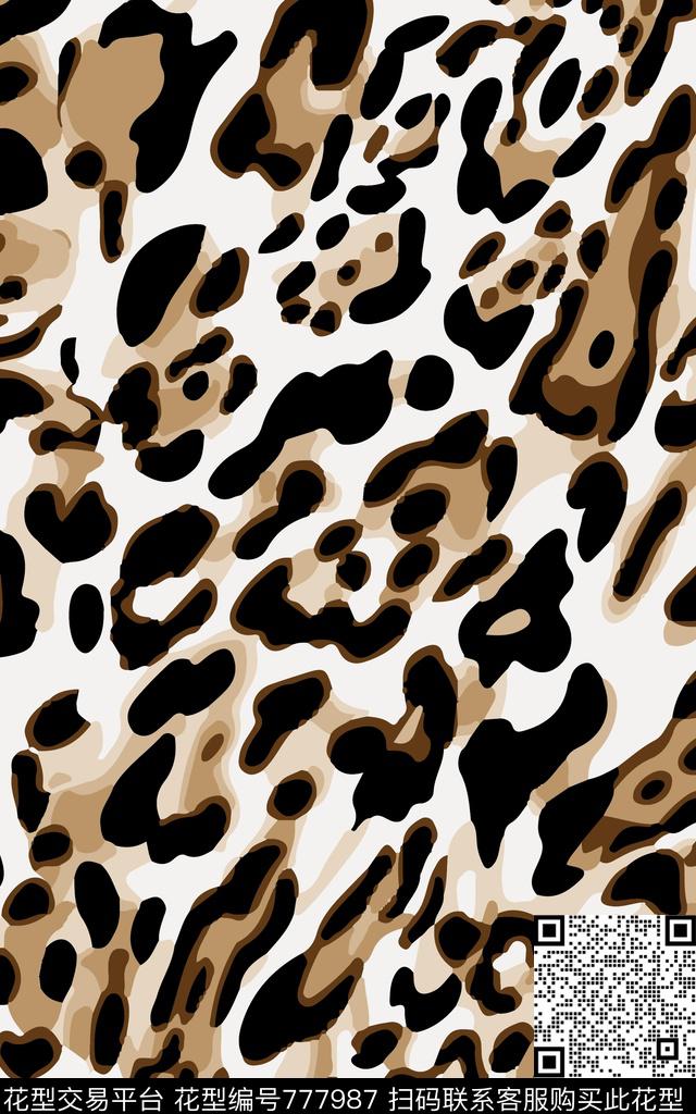 矢量动物纹豹纹传统印花华亿平台下载（图片编号: 777987） - 瓦栏（Walan）
