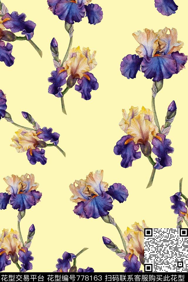 天堂花花卉植物数码印花华亿平台下载（图片编号: 778163） - 瓦栏（Walan）