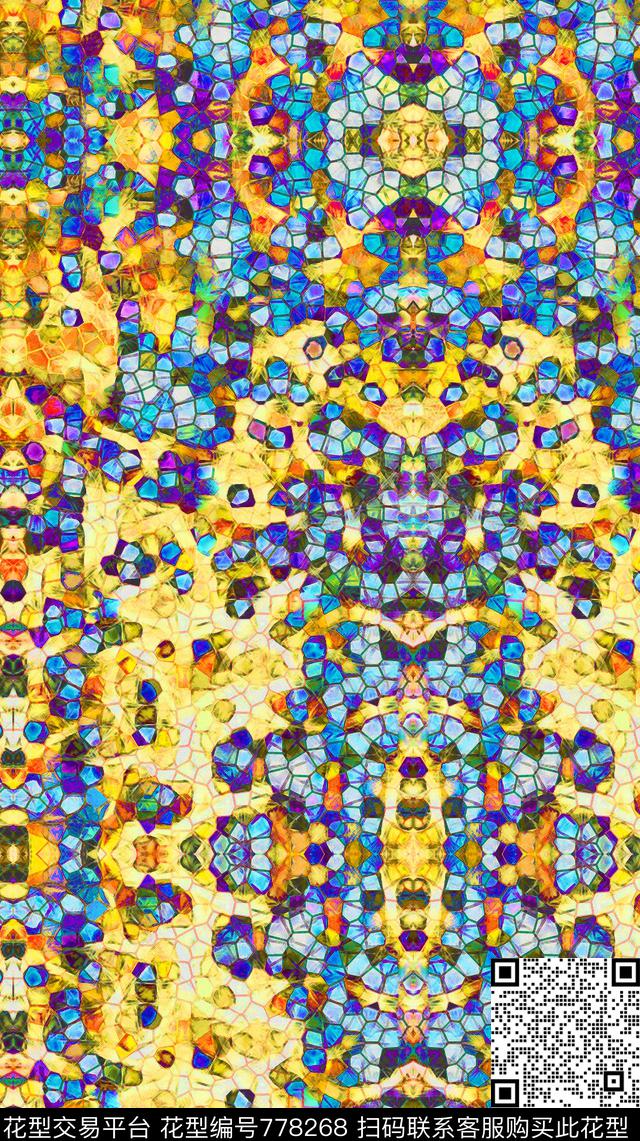印第安抽象迷幻数码印花华亿平台下载（图片编号: 778268） - 瓦栏（Walan）