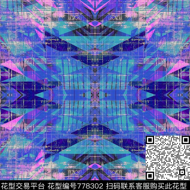 民族风迷幻抽象数码印花华亿平台下载（图片编号: 778302） - 瓦栏（Walan）