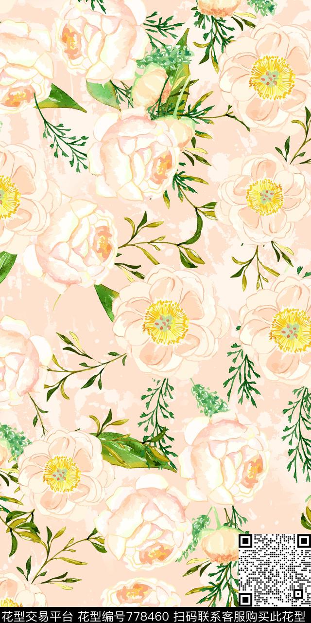 花卉乱花满版花数码印花华亿平台下载（图片编号: 778460） - 瓦栏（Walan）