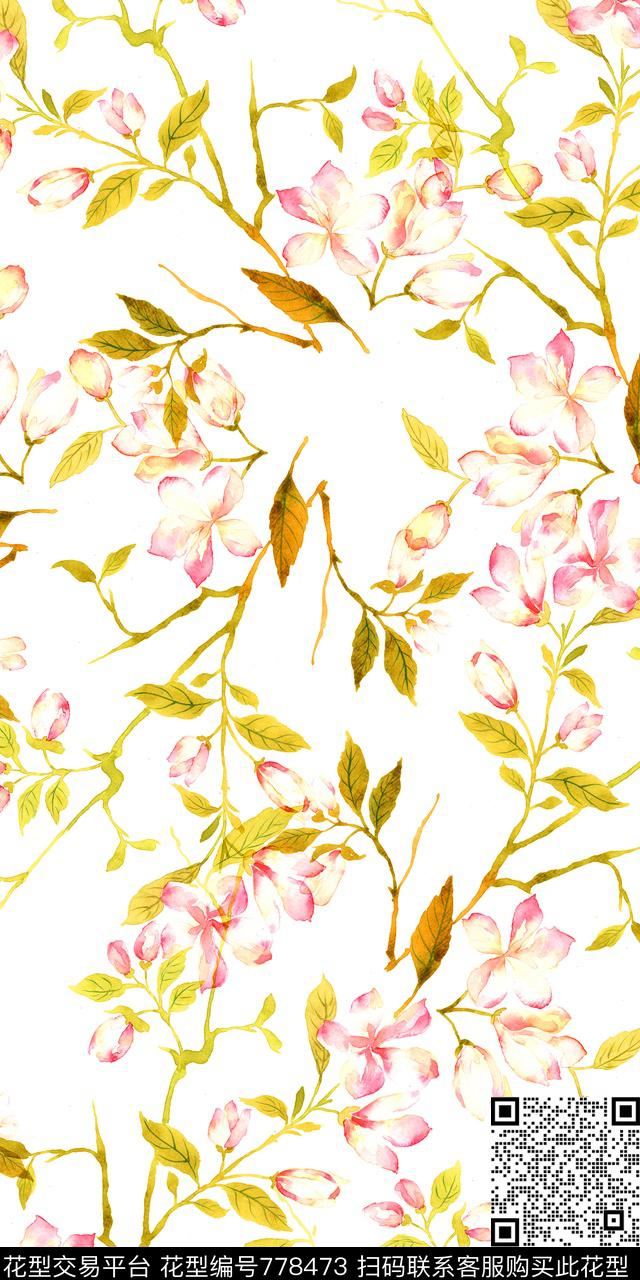 乱花花卉满版花数码印花华亿平台下载（图片编号: 778473） - 瓦栏（Walan）