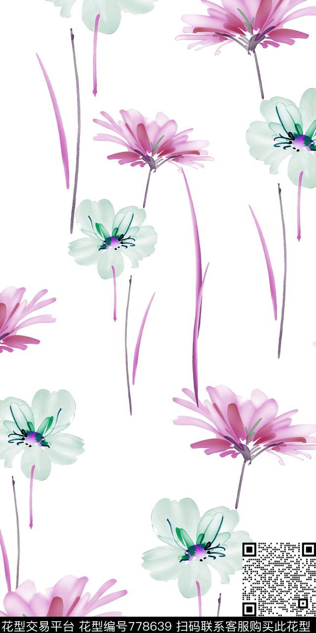 小碎花满版花花传统印花花卉传统印花华亿平台下载（图片编号: 778639） - 瓦栏（Walan）