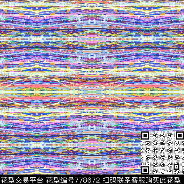涂鸦抽象迷幻数码印花华亿平台下载（图片编号: 778672） - 瓦栏（Walan）