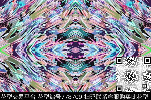 油画涂鸦抽象数码印花华亿平台下载（图片编号: 778709） - 瓦栏（Walan）