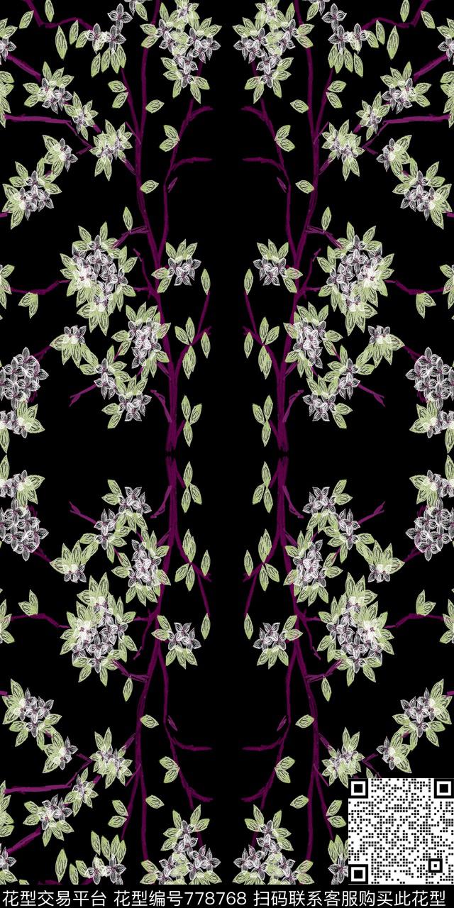 趣味小碎花花朵数码印花华亿平台下载（图片编号: 778768） - 瓦栏（Walan）