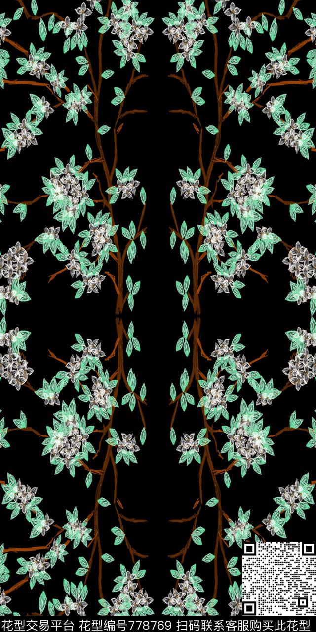 趣味小碎花花朵数码印花华亿平台下载（图片编号: 778769） - 瓦栏（Walan）
