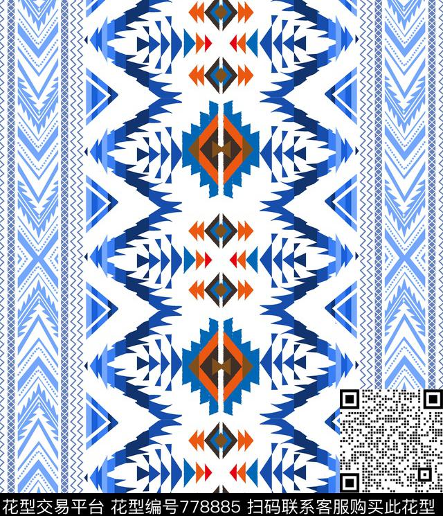 波西米亚民族风几何数码印花华亿平台下载（图片编号: 778885） - 瓦栏（Walan）
