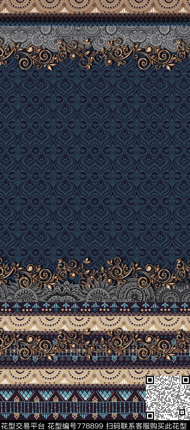 佩斯利火腿纹名族风传统印花华亿平台下载（图片编号: 778899） - 瓦栏（Walan）