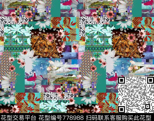 部落巴洛克风景数码印花华亿平台下载（图片编号: 778988） - 瓦栏（Walan）