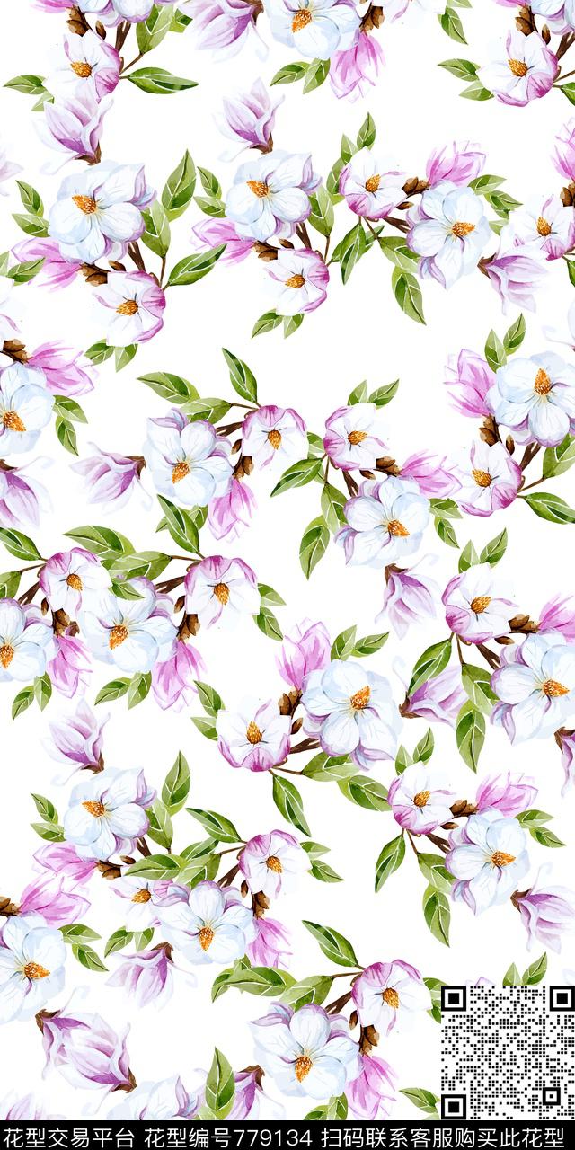 满版花乱花数码花卉类数码印花华亿平台下载（图片编号: 779134） - 瓦栏（Walan）