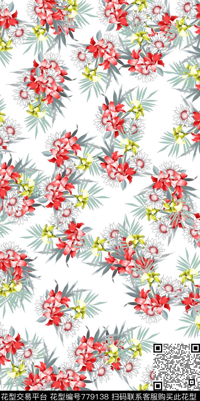 花卉满版花小碎花数码印花华亿平台下载（图片编号: 779138） - 瓦栏（Walan）